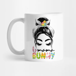 Mama Bunny Messy Bun Happy Easter Mug